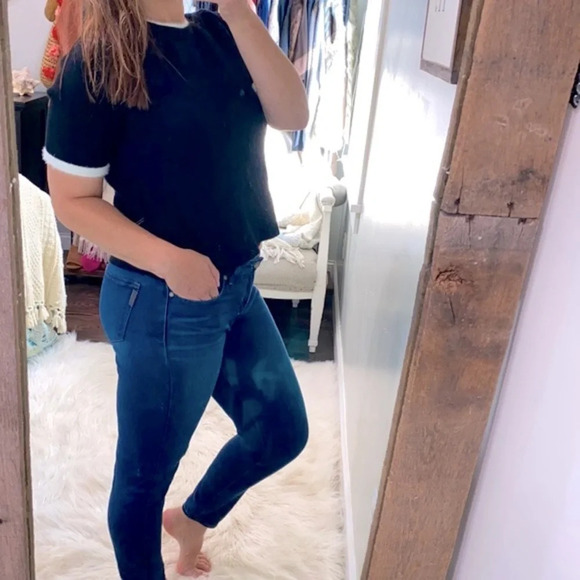 All:row black knit sweater top size medium - Picture 2 of 9